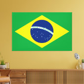 Brazilië vlag Uitgerekt Canvas Print (Insitu (Woonkamer))