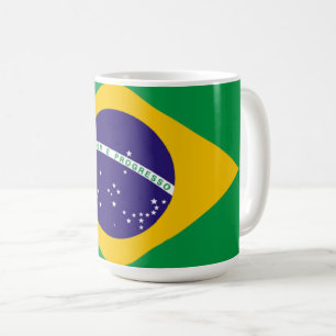 Brazilië: vlag van Brazilië Koffiemok