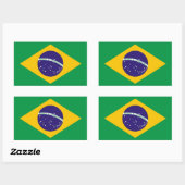 Brazilië: vlag van Brazilië Rechthoekige Sticker (Vel)