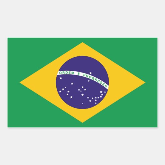 Brazilië: vlag van Brazilië Rechthoekige Sticker (Voorkant)