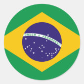 Brazilië: vlag van Brazilië Ronde Sticker (Voorkant)