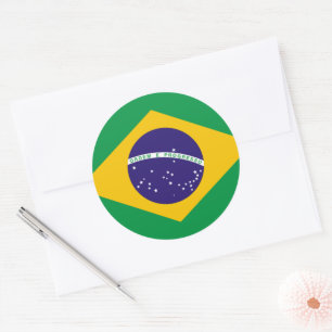 Brazilië: vlag van Brazilië Ronde Sticker