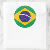 Brazilië: vlag van Brazilië Ronde Sticker (Tas)