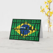 Brazilië Vlag Verjaardag Kaart (Gele Bloem)