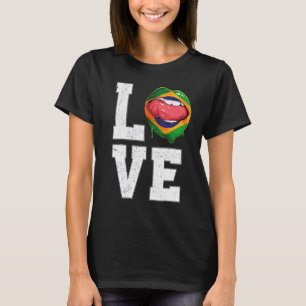 Brazilië Vlag Voetbal Fan Liefde Braziliaans T-shirt