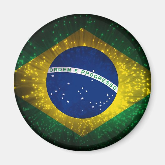 Brazilië Vlag Vuurwerk Magneet (Voorkant)