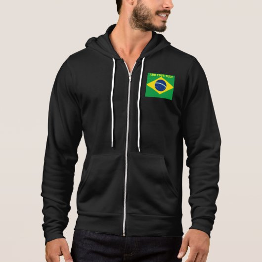 Brazilië Vlag WK 2022 Football Voetbal Hoodie (Voorkant)