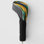 Brazilië vlag zijde textuur golfheadcover (Schuin)