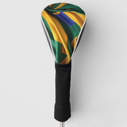 Brazilië vlag zijde textuur golfheadcover (Voorkant)