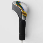 Brazilië vlag zijde textuur golfheadcover (Schuin)