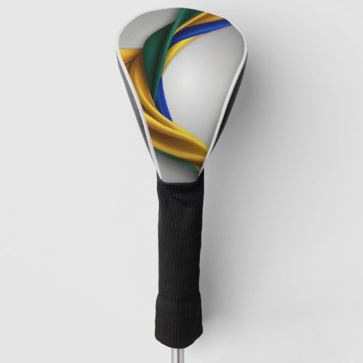 Brazilië vlag zijde textuur golfheadcover (Voorkant)