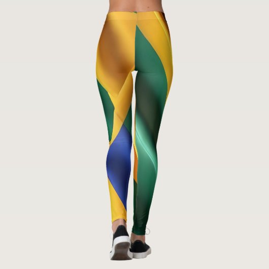 Brazilië vlag zijde textuur leggings (Achterkant)
