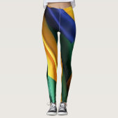 Brazilië vlag zijde textuur leggings (Voorkant)