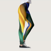 Brazilië vlag zijde textuur leggings (Rechts)