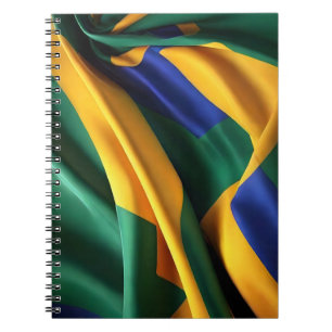 Brazilië vlag zijde textuur notitieboek