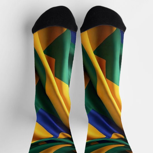 Brazilië vlag zijde textuur sokken (Top)