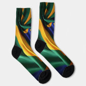 Brazilië vlag zijde textuur sokken (Rechts)