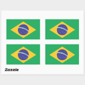 Brazilië Vlakke Vlag Rechthoekige Sticker (Vel)