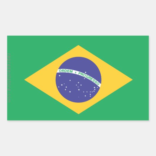 Brazilië Vlakke Vlag Rechthoekige Sticker (Voorkant)