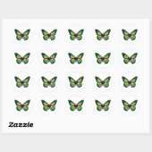Brazilië Vlinder Monarque Vlag Ronde Sticker (Vel)