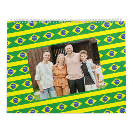Brazilië | Voeg uw foto toe Braziliaanse vlag 2025 Kalender