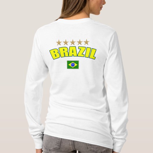 Brazilië Voetbal - Brazilië 5 sterren Braziliaanse T-shirt (Achterkant)