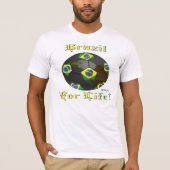 Brazilië Voetbal Fan 4 Mannen T-Shirt (Voorkant)