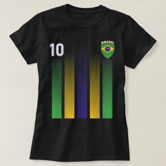Brazilië Voetbal Jersey Brazilië 10 Football Voetb T-shirt (Design voorkant)
