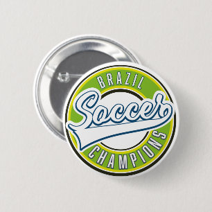 Brazilië Voetbal Kampioenen Ronde Button 5,7 Cm