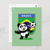 Brazilië Voetbal Panda Briefkaart (Voorkant / Achterkant)