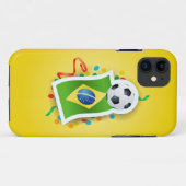 Brazilië, voetbalontwerp Case-Mate iPhone case (Achterkant (horizontaal))