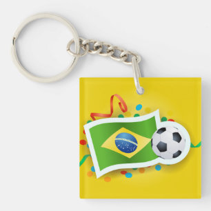 Brazilië, voetbalontwerp sleutelhanger