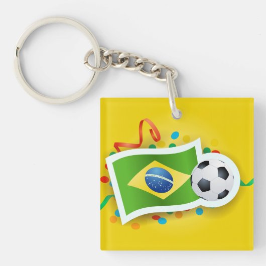 Brazilië, voetbalontwerp sleutelhanger (voorkant)