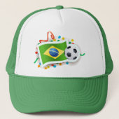 Brazilië, voetbalontwerp trucker pet (Voorkant)