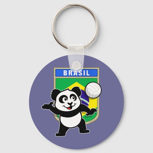 Brazilië Volleyball Panda Sleutelhanger (Voorkant)
