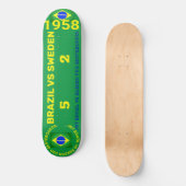 BRAZILIË VS ZWEDEN 1958 8 1/4" Skateboard Deck (Voorkant)