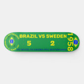 BRAZILIË VS ZWEDEN 1958 8 1/4" Skateboard Deck (Horizontaal)