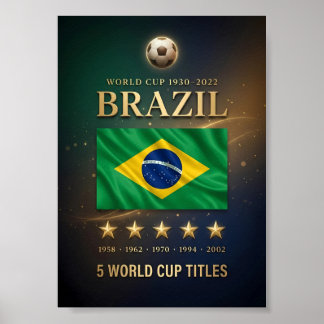 Brazilië WK Kampioenen Poster | 5-voudige Overwinn