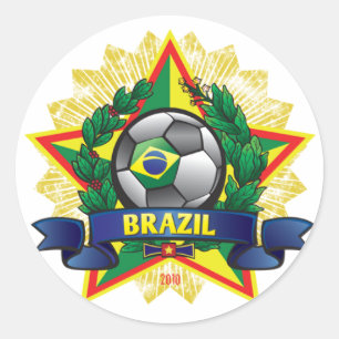 Brazilië WK Voetbal Ronde Sticker