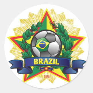 Brazilië WK Voetbal Ronde Sticker