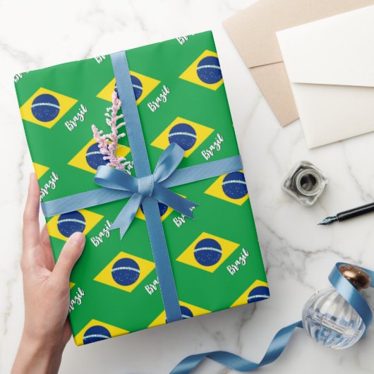 Brazilië Wrapping papier, groen, Braziliaanse vlag Cadeaupapier (Geschenken)