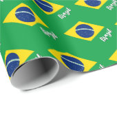 Brazilië Wrapping papier, groen, Braziliaanse vlag Cadeaupapier (Rol Hoek)