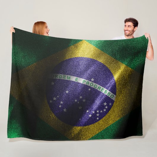 Brazilië zijde vlag fleece deken (In situ)