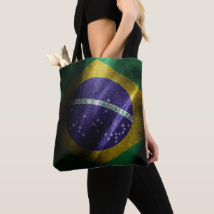 Brazilië zijde vlag tote bag
