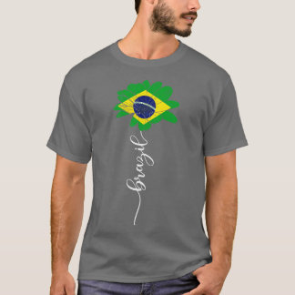 Brazilië Zonnebloem Vlag Brazilië Liefhebber T-shirt