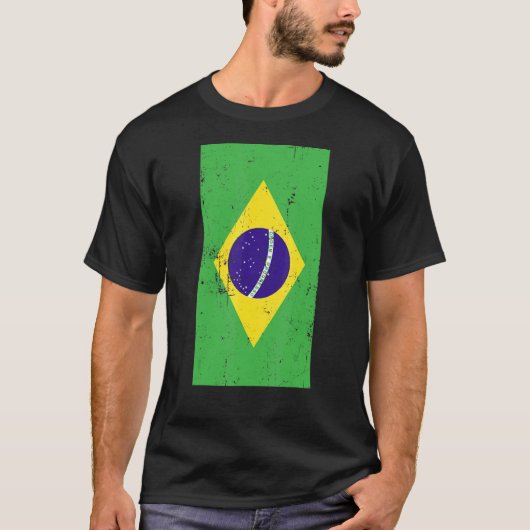 Brazilië Zuid-Amerika Brasilia Verstoorde vlag T-shirt (Voorkant)
