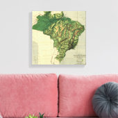 BraziliëFysieke panoramische kaartBrazilië Canvas Afdruk (Insitu (Woonkamer))