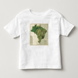 BraziliëFysieke panoramische kaartBrazilië Kinder Shirts