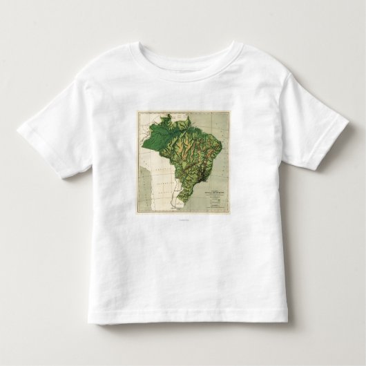 BraziliëFysieke panoramische kaartBrazilië Kinder Shirts (Voorkant)