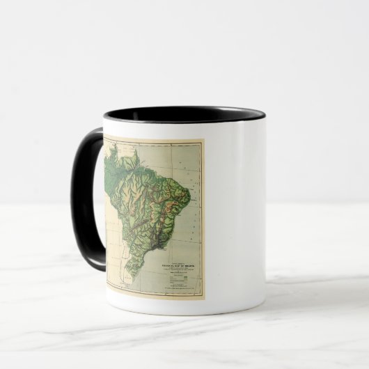 BraziliëFysieke panoramische kaartBrazilië Mok (Voorkant links)